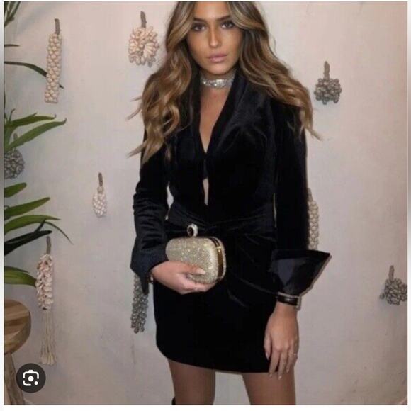 Zara Black Velvet Dress Size Extra Small XS - Picture 4 of 12